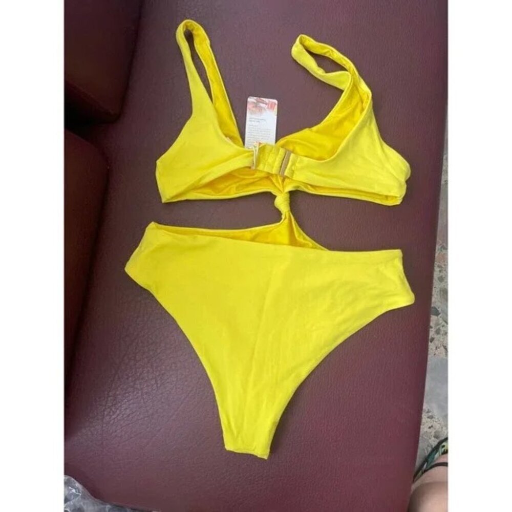 Agua Bendita Swimsuit XL NWT Kasie Yellow Bathing Suit $290 - Picture 4 of 6
